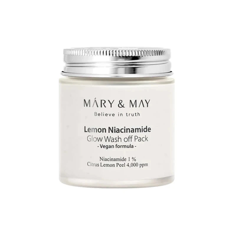 Mālu maska mirdzuma piešķiršanai ādai Mary&May Lemon Niacinamide Glow Wash Off Pack